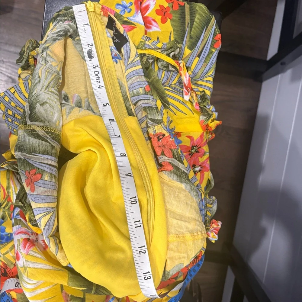 MILK & HONEY | Tropical Floral Yellow A-line Mini Dress | Women’s Size S - Picture 12 of 16